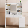 Dressing Table With 6 Drawers LED Mirror Set Makeup Desk Vanity Table Bedroom