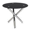 Large Round Dining Table Black Tempered Glass Dining Room Kitchen Lounge Office