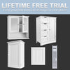 Bath Bathroom Cabinet 4 Drawer Floor Storage Cupboard Wooden Storage Unit White