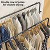 Heavy Duty Clothes Rail 120Kg Load Sturdy Clothes Rack with Shelfs & Shoe Rack