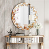 60cm Large Bevelled Silver Wall Mirror Hallway Bedroom Table Round Makeup Mirror