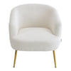 White Teddy Sherpa Upholstered Tub Accent Chair Barrel Chair Occasional Armchair