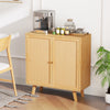 Coffee Bar Accent Cabinet Freestanding Kitchen Cupboard-Natural