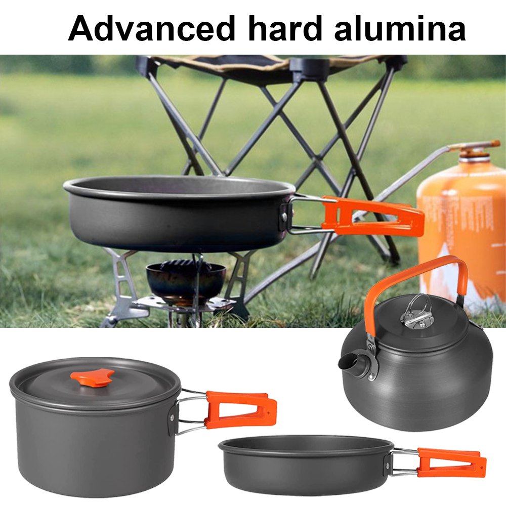 Portable Cook Set Camping Cookware Kit Outdoor Picnic Hiking Cooking Equipment