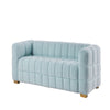 Teddy Fleece Fabric 3 Seater Sofa Loveseat Couch with 2 Pillow