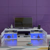 Modern 177cm White TV Unit TV Stand Cabinet High Gloss & Matt body RGB LED Light
