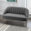Velvet Upholstered Oyster Armchair Tub Chair Scallop Back 2 Seater Loveseat Sofa