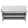 Stainless Steel Kitchen Work Bench Catering Table Worktable W/Undershelf, Wheels