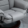 Recliner Chair With footstool, Armchair 135° Reclining Swivel Sofa Chair, Grey