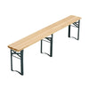 2x Natural Wooden Folding Bench Outdoor Garden Picnic Trestle Dining Chair 5.8ft