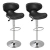 Set of 2 Faux Leather Chrome Bar Stools Swivel & Gas Lift, Foot Rest Pub Chair