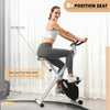 Folding Exercise Bike 8-Level Magnetic Heart Rate Sensor Home Gym Black White