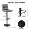 2pcs Bar Stools Faux Leather Padded Seat Stools Metal Base Barstools Grey/Brown
