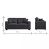 Panana 2 and 3 Seater Sofa Settee Suite in Black Fabric Sofa Deep Seat Couches