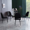 Set of 2,4,6 Velvet Suede Dining Chairs Upholstered seat Ergnomic with Metal Leg