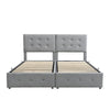 Upholstered Bed with Storage Ottoman Bed Frame Spliced Bed with 2x Single Bed