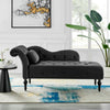 Chaise Lounge Elegant Colourful Velvet Reader's Bedroom Lounge Sofa w/ Wood Legs