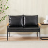 Single/Double/Triple Sofa Armchair Faux Leather Cushion Seat Metal Frame Armrest