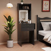 Dressing Vanity Table 2 Drawers Desk with LED Light Mirror Fold-up Side Panel