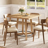 Square Dining Table for 2-4, 80cm Modern Small Kitchen Table for Dinner Room