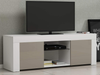 TV Stand Large High Gloss LED Glass Shelves Storage Unit White Grey MDF Modern