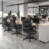 Office Chair PU Leather Desk Chair Computer Swivel Chair with Back Support Black