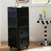 2/3/4/5 Layer Floor Standing Bedside Table Cabinet Drawers Storage Unit on Wheel