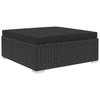 6x Garden Lounge Set with Cushions Poly Rattan Black Outdoor Sofa Sets vidaXL