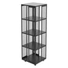 4-Tier Bookshelf Bookcase Steel Frame Corner Shelf Unit Industrial On Wheels