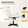 Cross Legged Desk Chair Computer PU Leather Vanity Chairs Armless Home Office