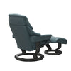 Stressless Reno Classic Paloma Teal Blue Leather Recliner & Footstool RRP £3069