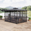 3m Hardtop Gazebo Party BBQ Marquee with Polycarbonate Roof Netting and Curtains