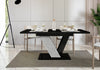 Extendable Dining Table 120 - 160cm V Legs Modern Black Grey Concrete Effect