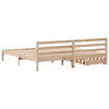 Bed Frame with Drawers 200x200 Solid Wood Pine C9K0