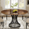 Tribesigns Round Dining Table for 4-6 People, 75 CM Tall Farmhouse Dinning Table