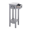 Modern End Side Table 2 Tier Bedroom Bedside Table Nightstand with Storage Shelf