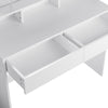 Dressing Table Makeup Desk with LED Light Mirror Drawer Stool Bedroom Vanity Set