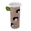 3-Story Cat Tower, 100cm, Wooden Cat House Cosy Bed Soft Cushions Scratch Pad