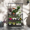 3 Tiered Plant Rack Stand with Hanging Hooks for Indoor Outdoor Use