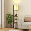 Floor Lamp with Wooden Shelf Interior Lighting Wooden Floor Lamp