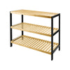 3 TIER NATURAL BAMBOO SHOE RACK ORGANISER STAND STORAGE SHELF UNIT