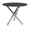 Large Round Dining Table Black Tempered Glass Dining Room Kitchen Lounge Office