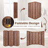Bedroom Carved Privacy Screen 6-Panel Room Divider-Walnut