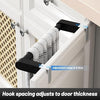 Over Door Towel Rail - Black Stainless Steel, Extendable Towel Holder with Adjus