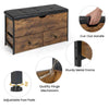 Storage Ottoman Bench Industrial Shoe Storage Bench w/ Padded Cushion on Wheels