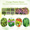 Rectangular Plant Container Elevated Planting Bed with 2 Planter Boxes-Natural