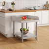 Stainless Steel Food Prep Table Commercial Kitchen Storage Work Top Edges Shelf
