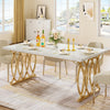 Tribesigns Modern Dining Table, 63" Large Kitchen Table for 4-6 People, White