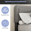 Double Size Upholstered Bed Frame w/ Sheep Plush Headboard，Wooden Slats Aytekbiy