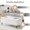 Coffee Table Lift Up Top With Storage Shelf Living Room Home Office White